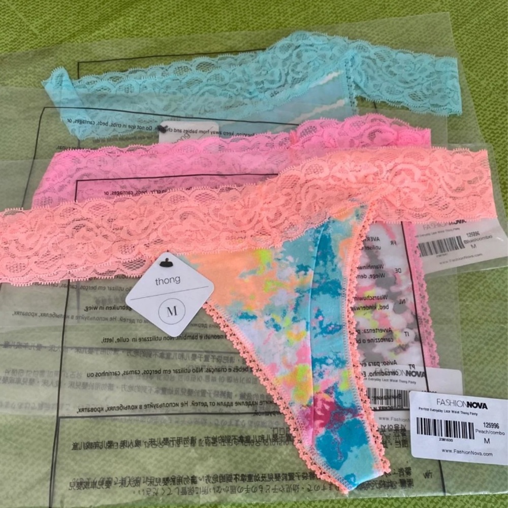 Fashion Nova Lace Waist Thong Panty